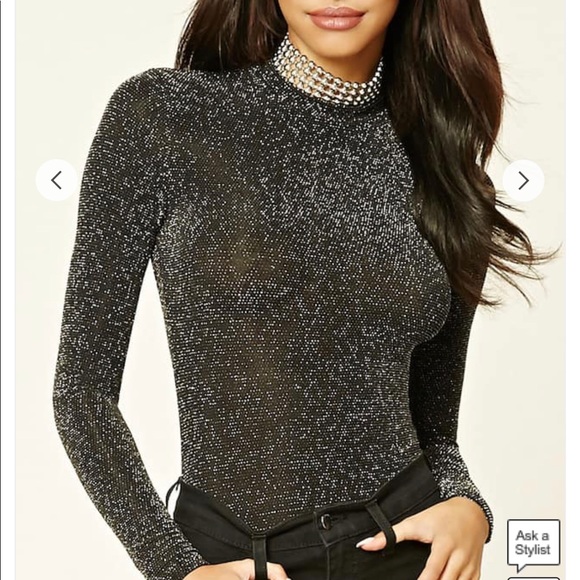 Forever 21 Tops - Metallic Knit Bodysuit